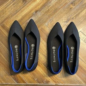 Black The Point Rothy’s Flats. Brand New